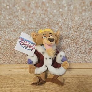 Vintage 90s Disney Store Prince John Mini Bean Bag Plush Doll 9" Robin Hood NWT